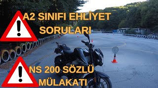 Bajaj Pulsar NS 200 Ehliyet Sınavı Sözlü Mülakat Soruları