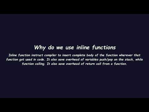 Why do we use inline functions