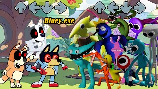FNF Can Can But New Bluey.exe Vs Rainbow Friends Chapter 2 x Bingo x Mackenzie Sing it | FNF EXE MOD