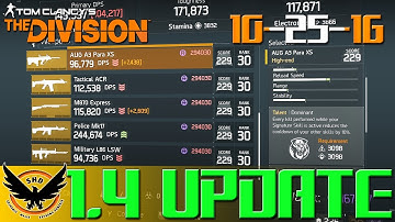 The Division: NEW 1.4 Update "Vendors Reset" - 1.4 Patch World tiers New Balancing & NEW Loot System