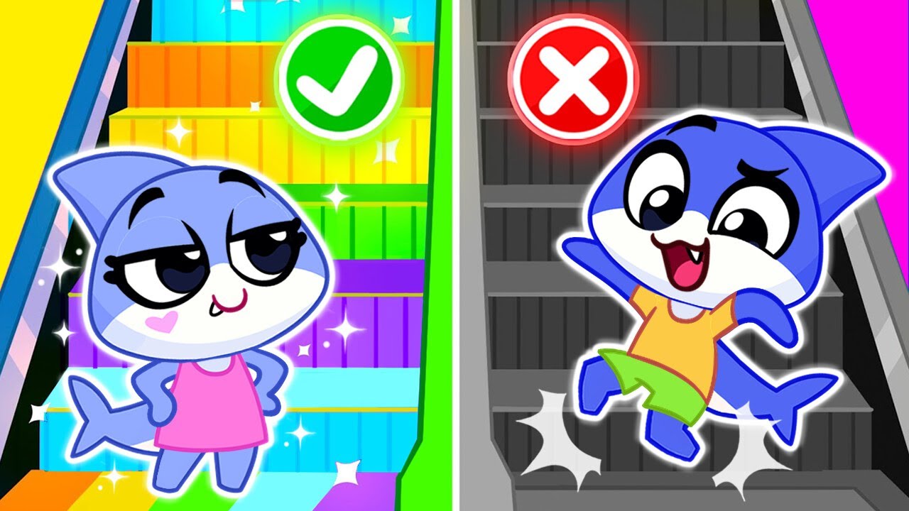 🌈¡Escalera Eléctrica Arcoíris!🪜Reglas de Seguridad | Dibujos Animados para Niños en Sharky y Sparky✨