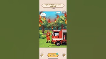 Brain Puzzle Tricky Quest Level 92 - Help The Firefighter Put Out The Forest Fire - Forest Fire.