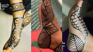 Amazing Easy Cello Tape Foot Mehndi Design With Trick Cello Tapesudanese Henna Design 2022 ,Feet