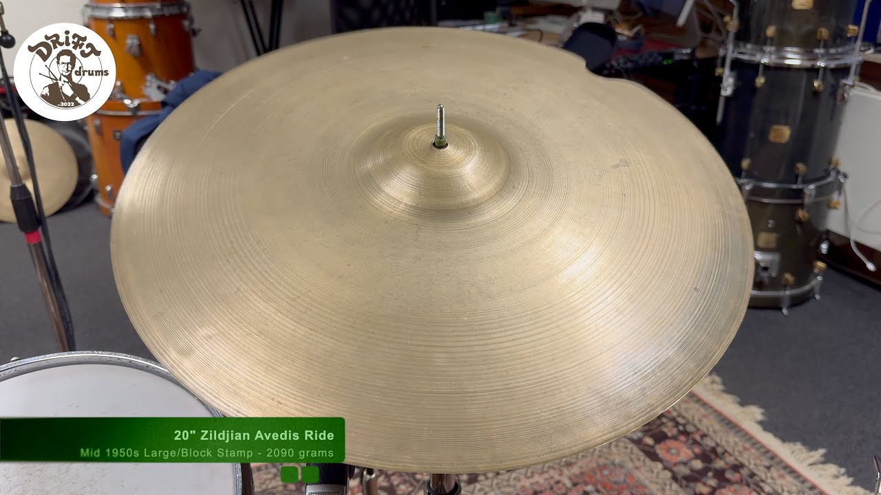 DRIFT DRUMS - 20" Zildjian Avedis (1950s) Large/Block Stamp Ride 2090gr