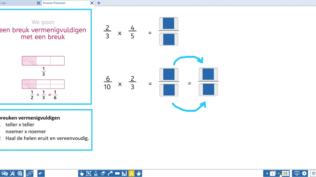 Rekenen: vermenigvuldigen met breuken - YouTube