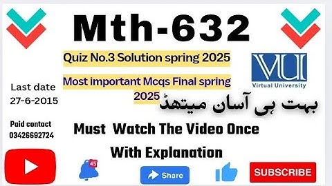 MTH632-Complex Analysis and Differential Geometry (Quiz 3) Most Important Mcqs Final term