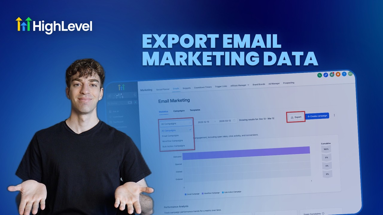 How To Export Email Data in HighLevel