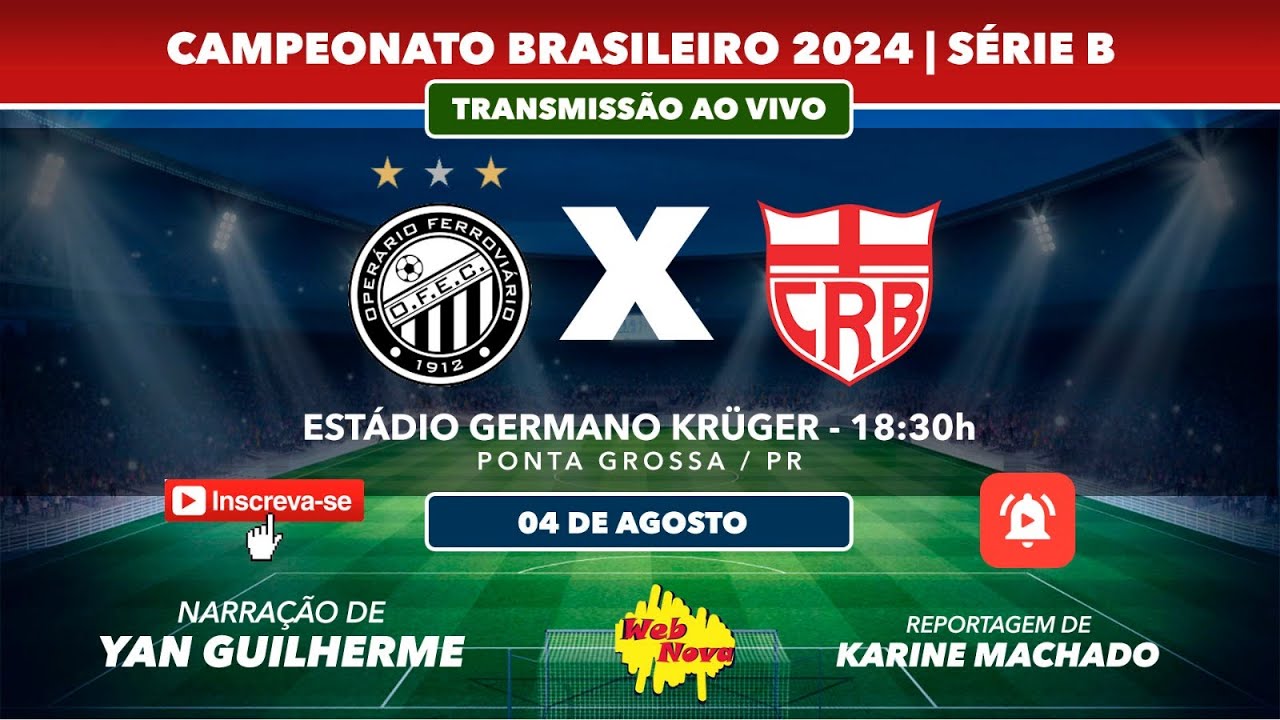 Operário Ferroviário x CRB |AO VIVO|BRASILEIRO SÉRIE B - YouTube