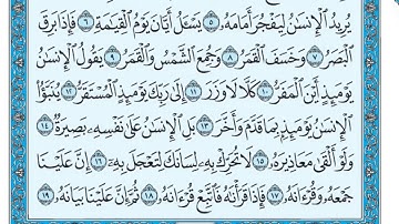 سورة القيامة مكتوبة   ماهر المعيقلي
