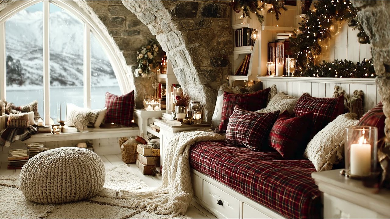 Cozy Winter Evening ❄️ Snowfall & Soft Piano for Stress Relief & Sleep