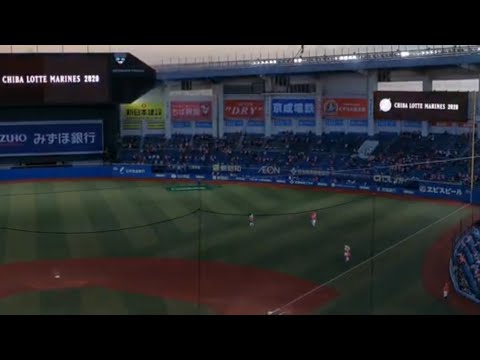 現地映像 両スタメン発表後のマーくん・リーンちゃん・ズーちゃん&選手たちが守備につくシーン  2020年 9月11日 千葉ロッテマリーンズ 対 オリックス・バファローズ