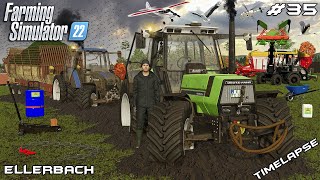 DISASTER - MUDDY and WET SILAGE HARVEST with @kedex | Ellerbach | Farming Simulator 22 | Episode 35