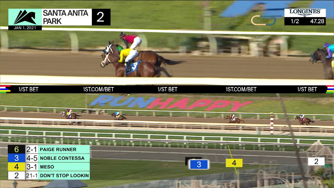 Paige Runner wins Race 2 on Friday, January 1st, 2021 at Santa Anita Park.