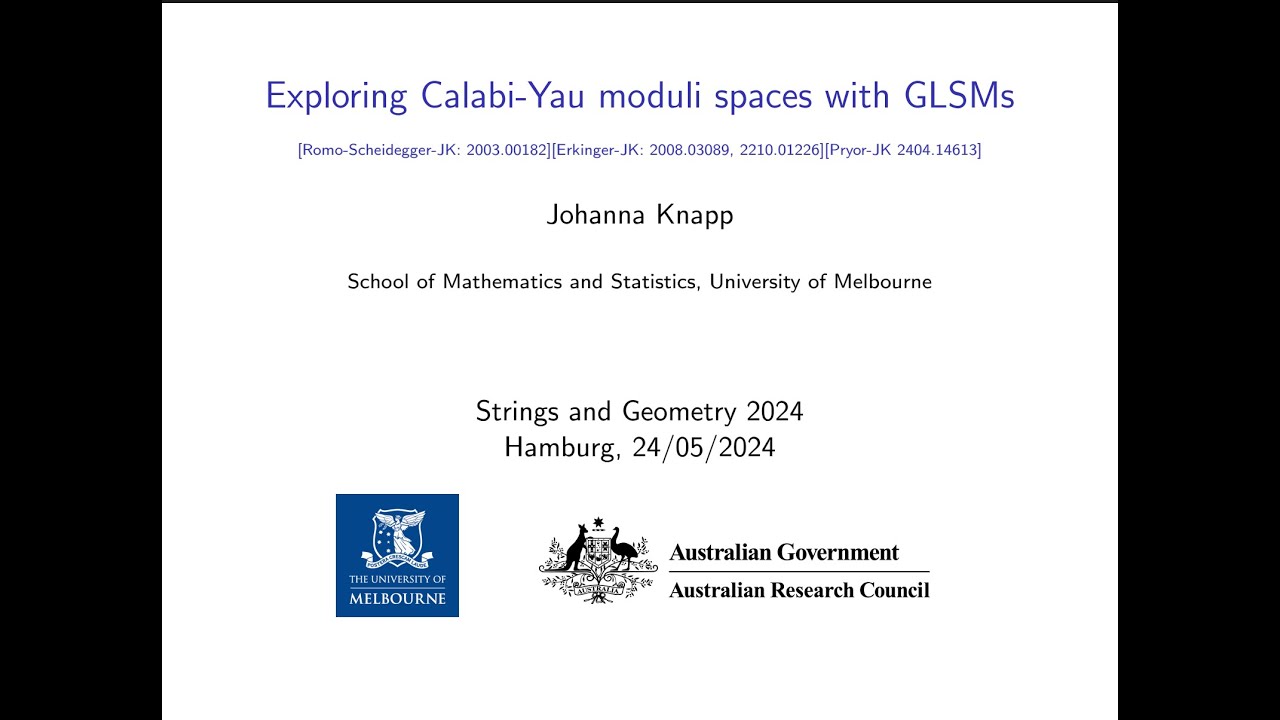 Johanna Knapp - Exploring Calabi-Yau Moduli Spaces with GLSMs