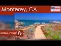 Treadmill scenery beach and coastal run in monterey  california  usa
