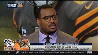 Chris Canty on Kitchens right blame than Baker for Browns falling to 1-2 after losing to Rams 20-13