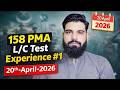158 PMA L/C Test Experience 20-April-2026 Academic Test & Intelligence Test