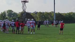 Ohio State safeties in practice drills