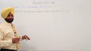 ICSE Best Free Topic l CLASS 11 l MATH l RELATION AND FUNCTION l Question Relation l L28