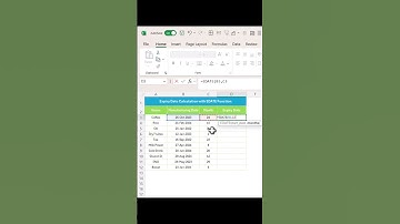 Expiry Date Calculation with EDATE Function