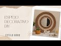 DIY ESPEJO DECORATIVO con cuerdas de Yute , Estilo Boho