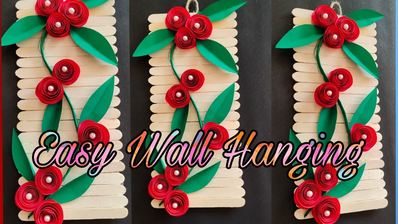 Beautiful Wall Hangings With Ice Cream Stick/Wall Hanging Ideas/Room ...