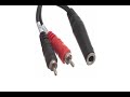 Techon tv out cable 35 mm audio stereo female jack to 2 rca male jack adapter