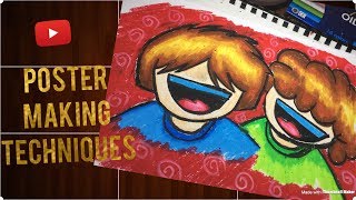 poster making pastel oil colors techniques blend