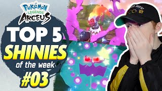 The RAREST SHINY in LEGENDS ARCEUS?! Top 5 Shiny Reactions of the Week! Week 3
