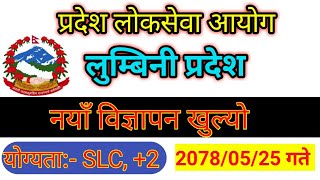 Lumbini Pradesh Lok Sewa Aayog Vacancy 2078 ||job vacancy in nepal ||job vacancy 2078 ll Nepal