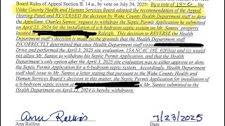 County Denied my Septic permit so.. I appealed and Won unanimously. My first time ever appealing ! 