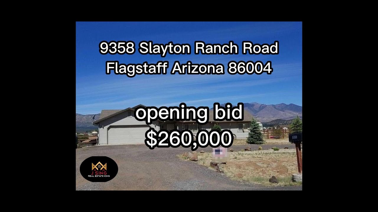 9358 Slayton Ranch Road, Flagstaff Arizona 86004  is going to auction, opening bid is $260,000