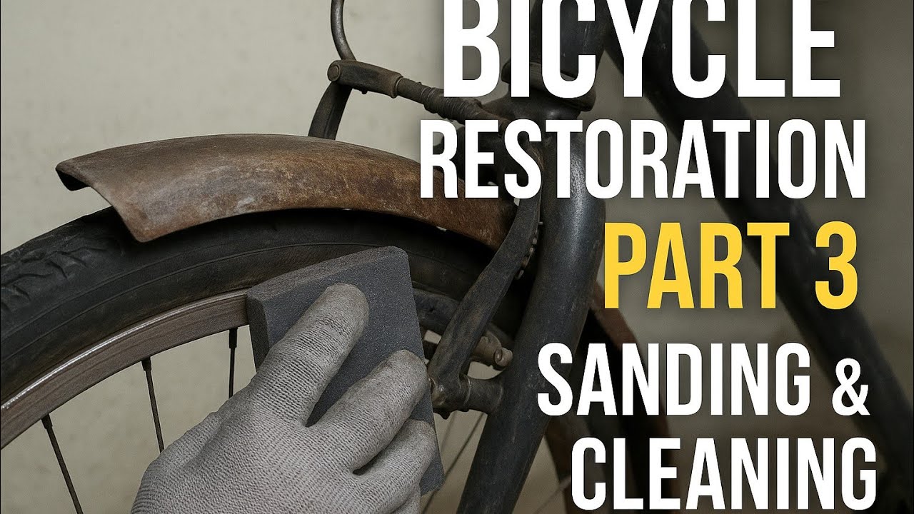 بازسازی دوچرخه قسمت ۳ | سنباده‌زدن و تمیزکاری گلگیرها 