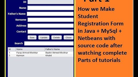How to Make Student Registration Form Using JAVA, NetBeans And MySQL Database in URDU/HINDI PART I