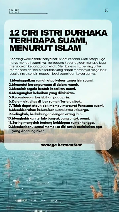 12 ciri-ciri istri durhaka terhadap suami #short #istri #islamicstatus #muslimstatus #islamicvideo