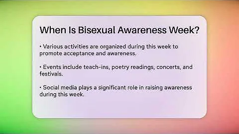 When Is Bisexual Awareness Week? - Gender Equality Network