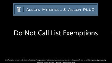 Do Not Call List Exemptions