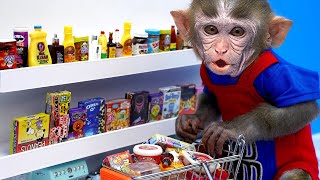 BiBi doing shopping for toys in the supermarket and eats ice cream with Chuppy