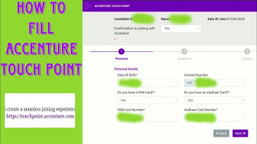 How to fill accenture touch point | Accenture touch point | Accenture onboarding mail