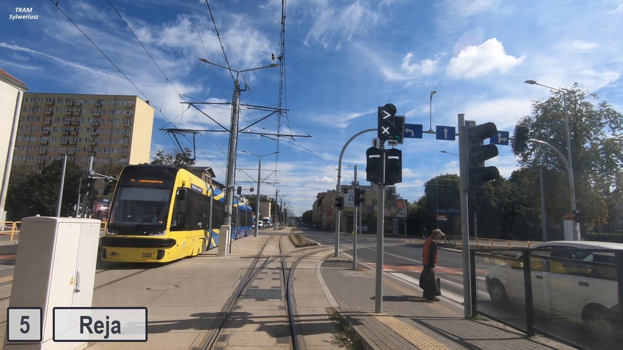 Tramwaje Toruń. Linia 5 Motoarena - Olimpijska P&R./Ride on tram line 5 in Toruń (Poland) - CABVIEW.