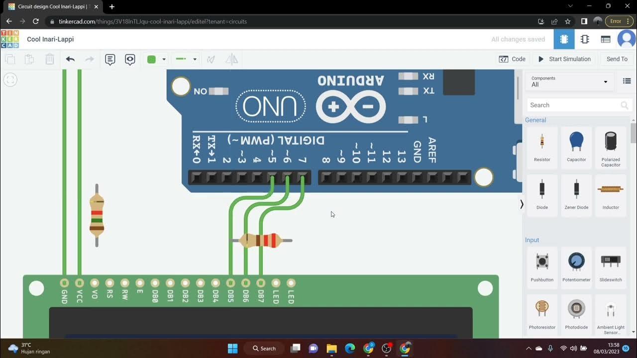 Simulasi Arduino Digital Clock TinkerCad - YouTube