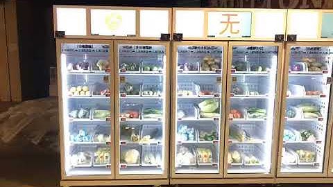 China Unmanned supermarket, Micron Smart fridge vending machines. fruit, vegitable, drink and food.