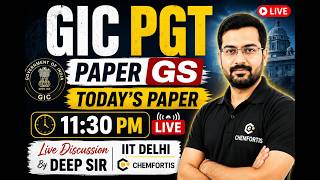 GIC PGT GS Paper Review 2026 | कितने Questions सही हुए? | Live Discussion 11:30 PM