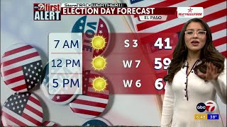 ABC-7 First Alert: Cool and calm Election Day next cold front to arrive soon