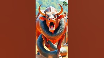 Snake Attack! Giant Python Goes After a Buffalo! #shortsyoutube #shorts #giantpython #ai #trending