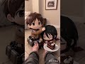 mikasa and eren cake =_= #chibi #attackontitan #eren #cute #anime #mikasaackerman #shorts