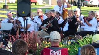 Banjo Player And Fiddlers At Maine Potato Blossom Festival 2017