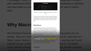 Macro: Unified Workspace
