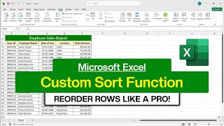 MS Excel - Custom Sort Function | How to use SORT Function in Excel