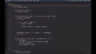 Quick Sort implementation • TypeScript